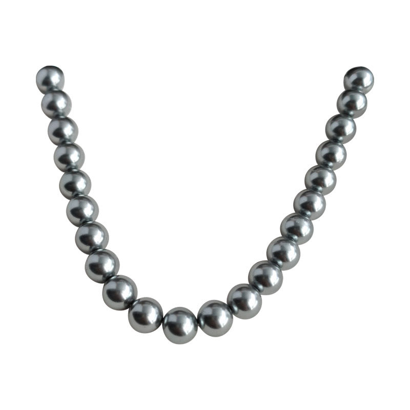 Gray Pearl Necklace Wedding Pearl Necklace for Brides