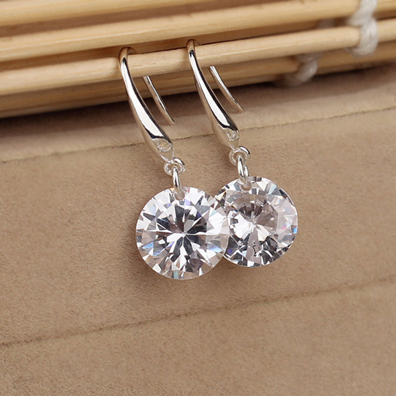 Handmade Long Tassels Flower Ball Crystal Hook Earrings