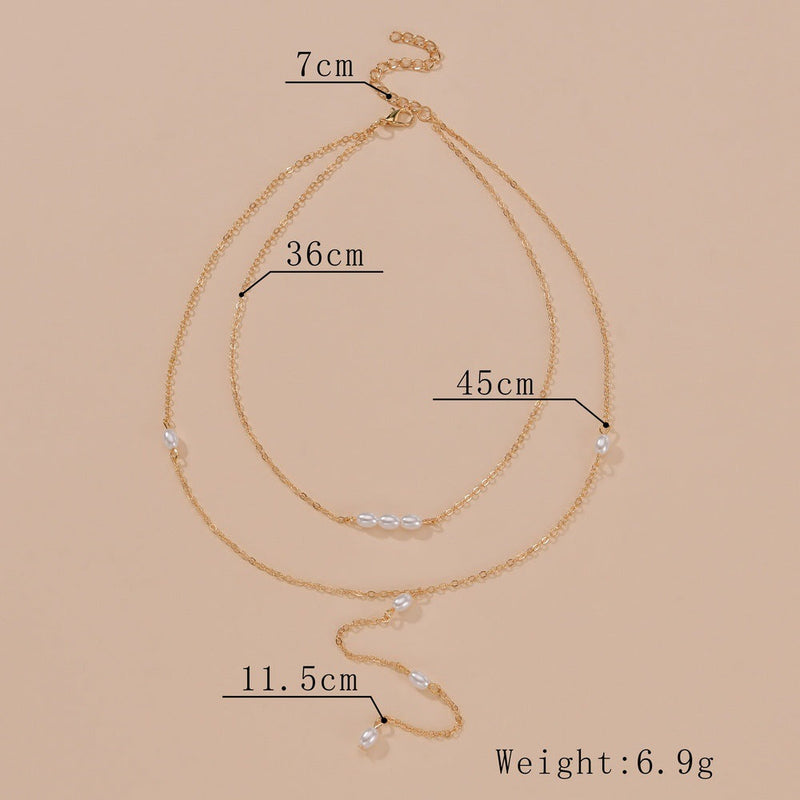 Double Layer Chain Pearl Necklaces