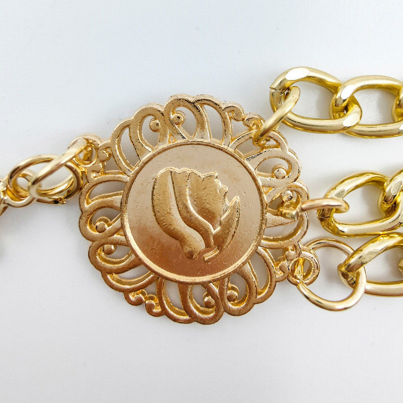 Layered Hollowed-Out Coin Belly Chain Bikini Belt Chain Gold Coin Tassels Waist Body Jewelry