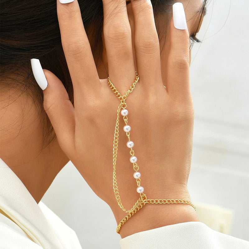 Bohemian Multilayer Chain Pearl Bracelet