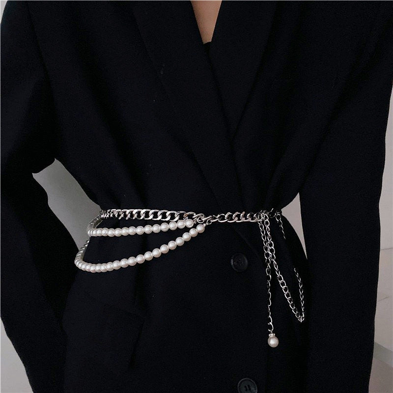 Multi-layer Chain Belt Pearl Layered Waist Chain