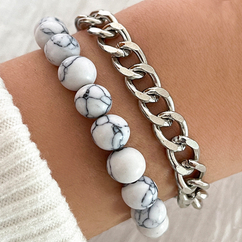 Natural Gemstone Round Beaded Bracelet