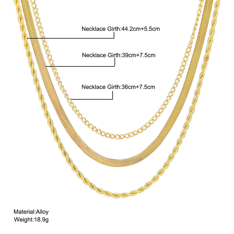 Double Layer Necklace Twist Chain for Women