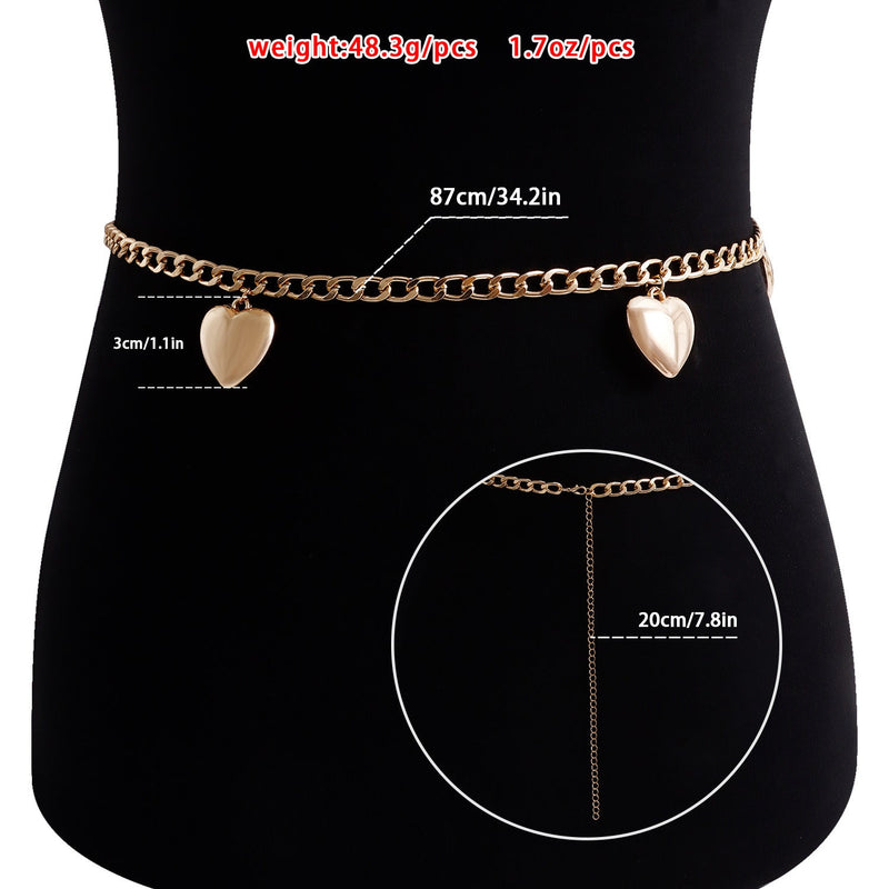 Simple Big Heart Tassels Waist Chain