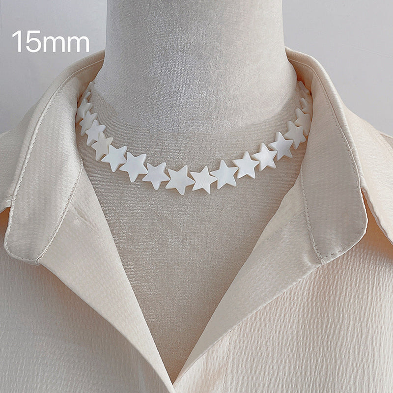 Natural Shell Disc Beading Choker Necklaces