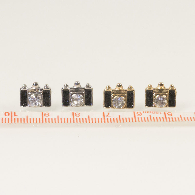 Enamel Camera Stud Earring