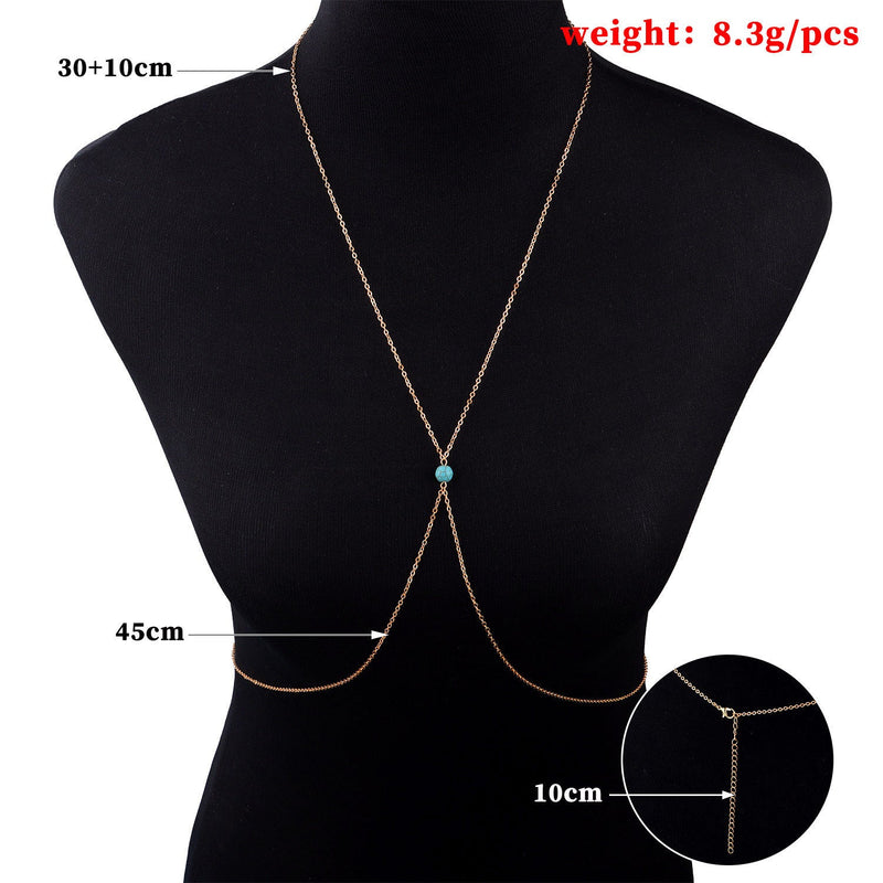 Women Sexy Body Chain Rhinestone Crystal Summer Beach
