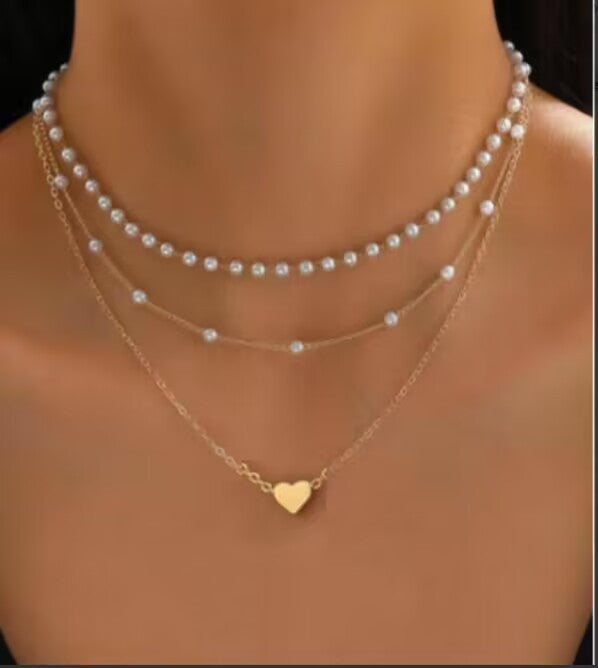 Pearl Pendant Multi-layer Necklace Stylish Women