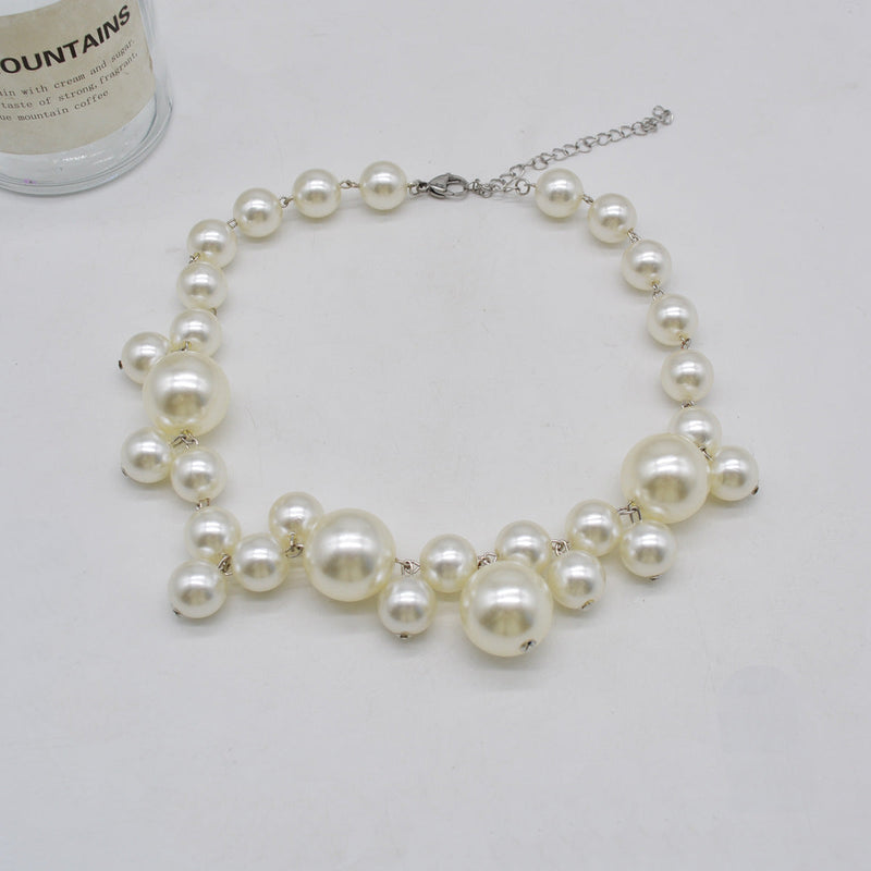 Exaggerated Bride Jewelry Elegant Necklace Women Customer Big Large Beaded Pearl Necklace
