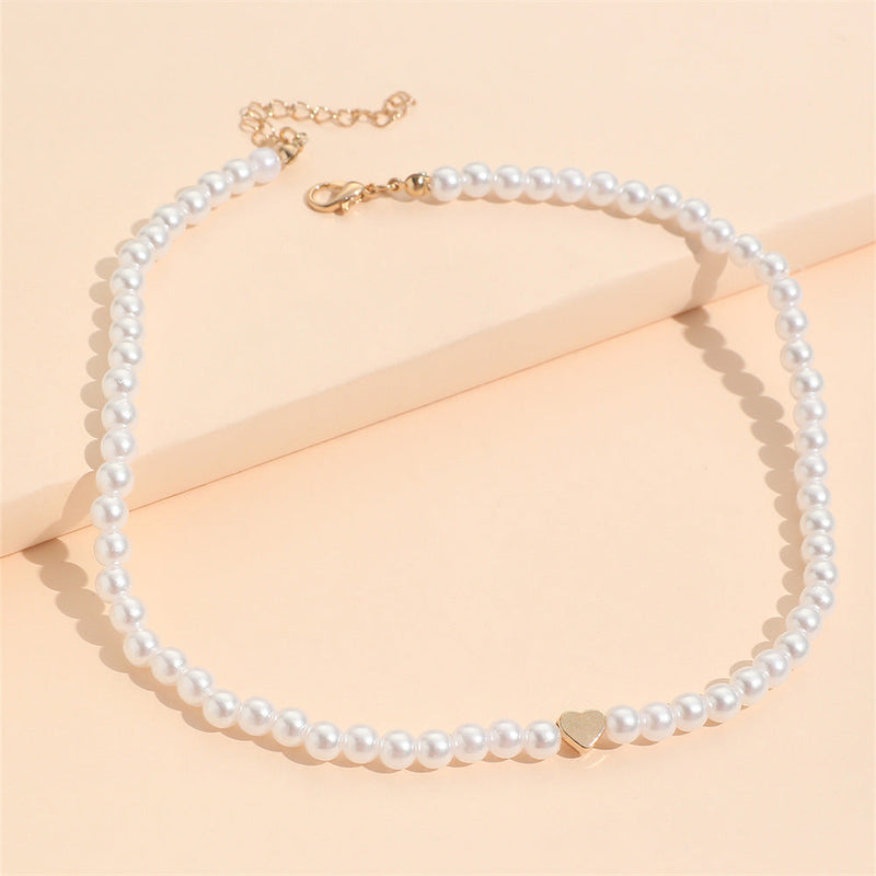 Heart Pearl Necklace for Woman