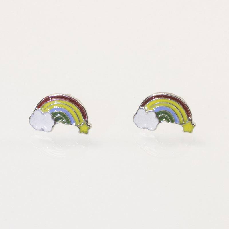 Rainbow Clouds Earring