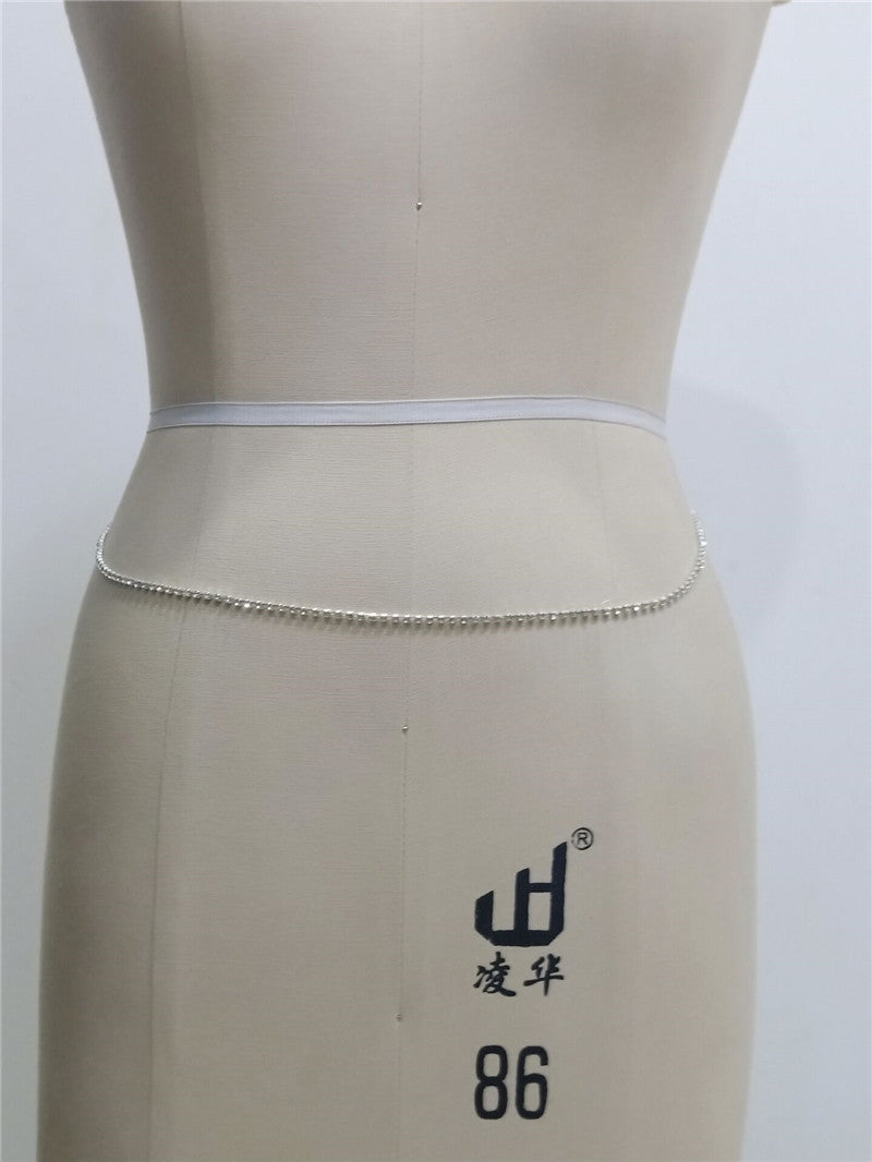 Sexy Body Jewelry Multilayer Rhinestone Waist Chain for Women