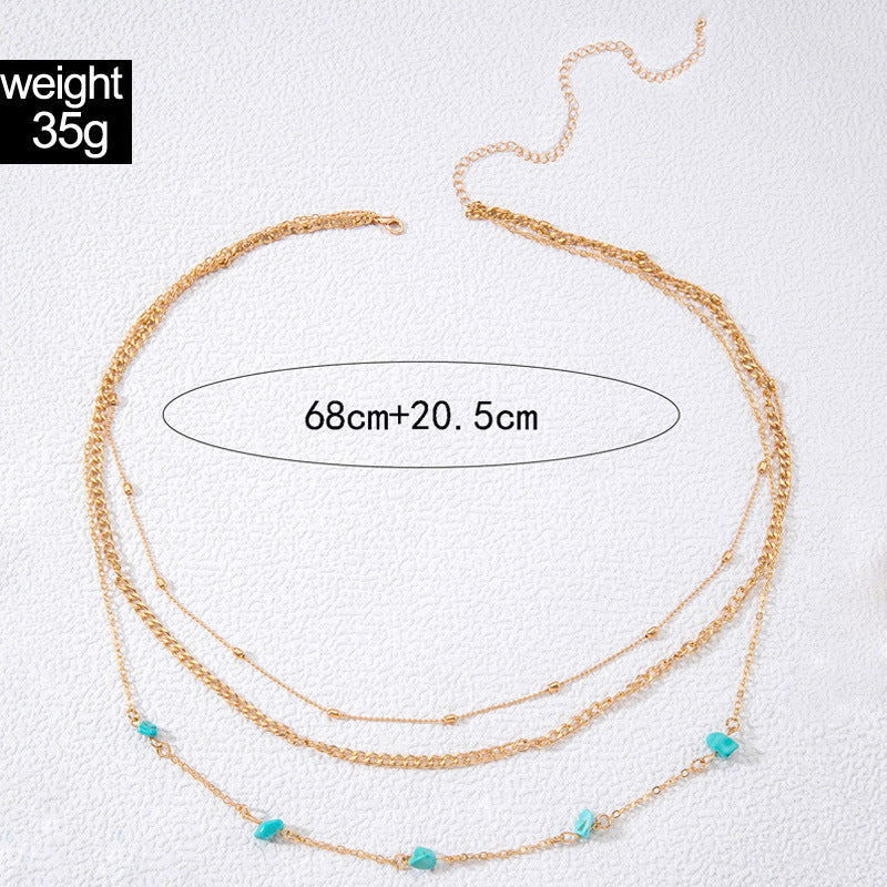 Sexy Bohemian Style Colorful Gravel Waist Chain