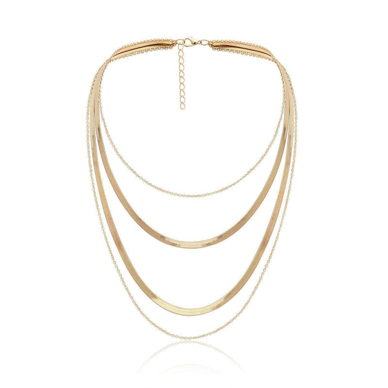 Multi Layer Snake Bone Chain Necklace Choker for Women