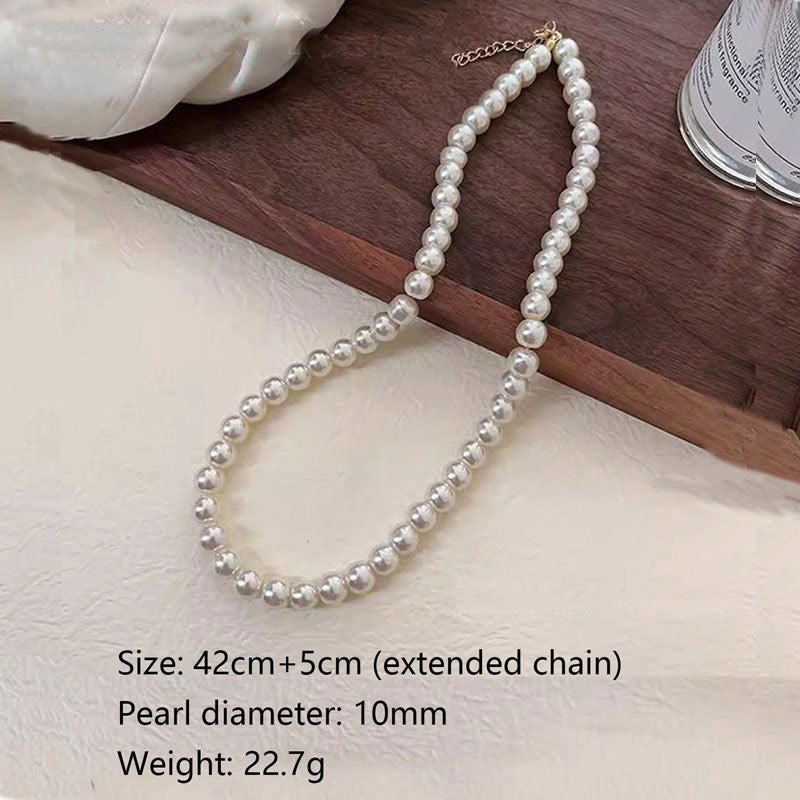 Extended Chain 8mm Pearl Necklace Chain Length 40-45cm