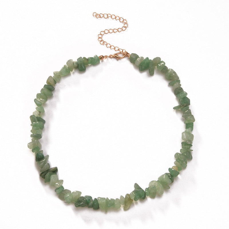 Natural Stone Chip Gravel Crystal Choker Gemstone Necklace