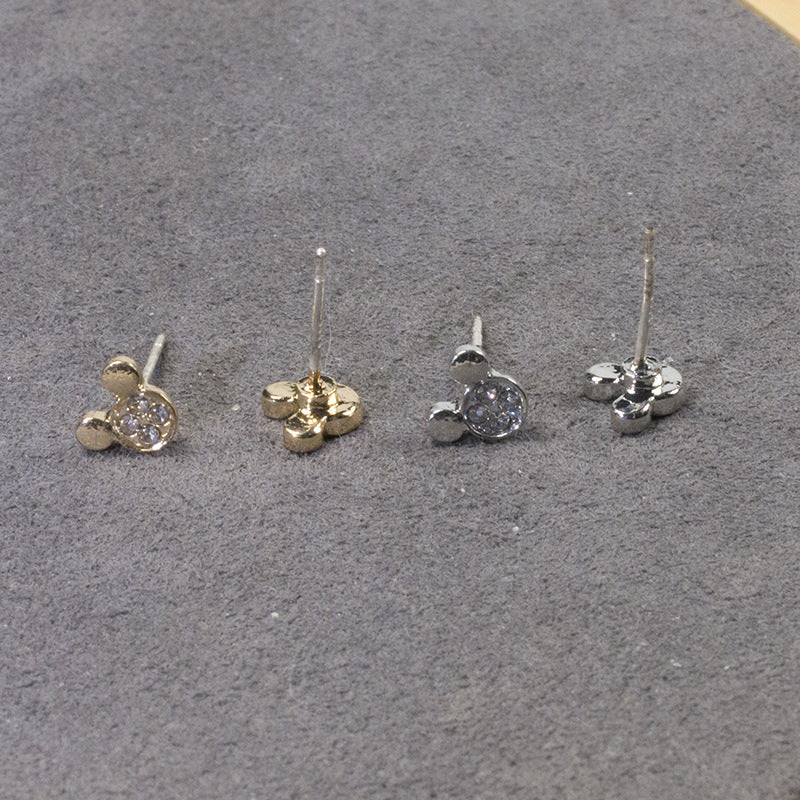 Cute bear cabbage stud earrings set