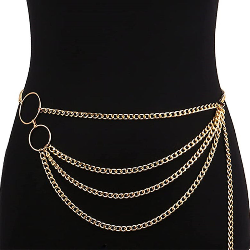 Metal Body Chain Tassel Multilayer Sexy Waist Chain Jewelry