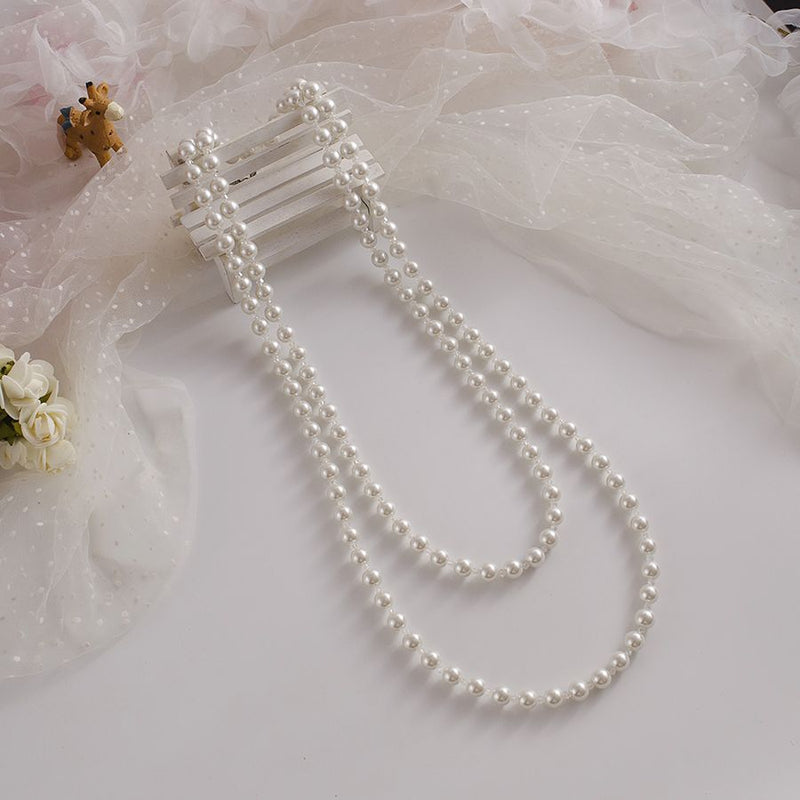 Costume Jewelry Long Faux Pearls Necklace