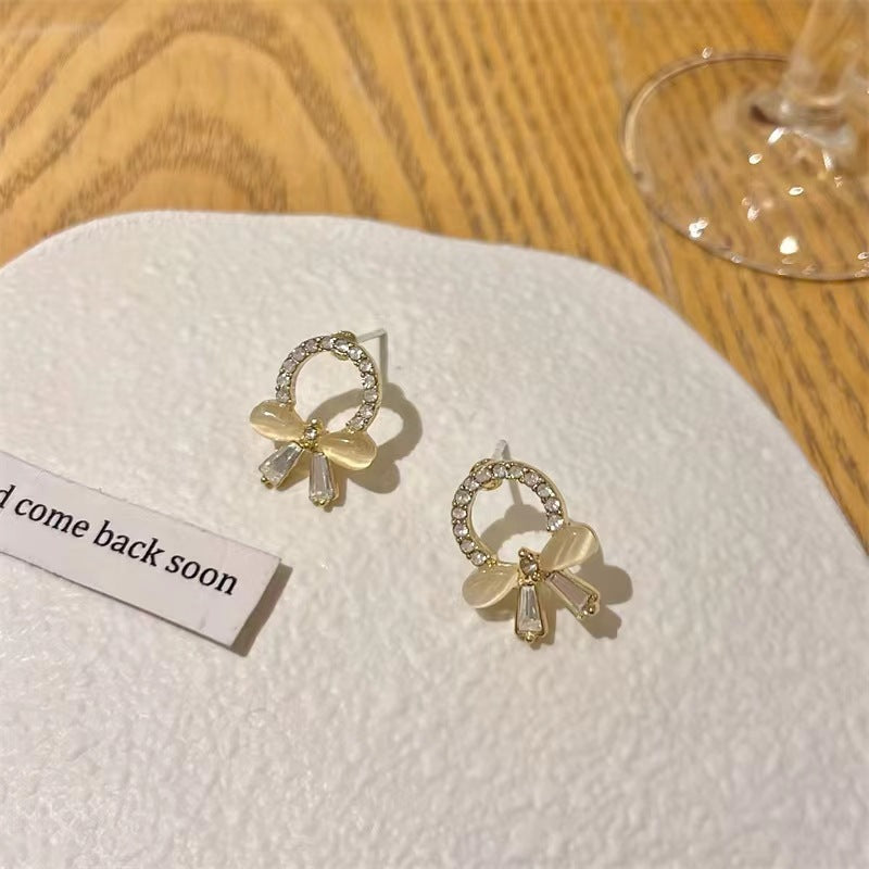 White Flower Opal Stone Earrings