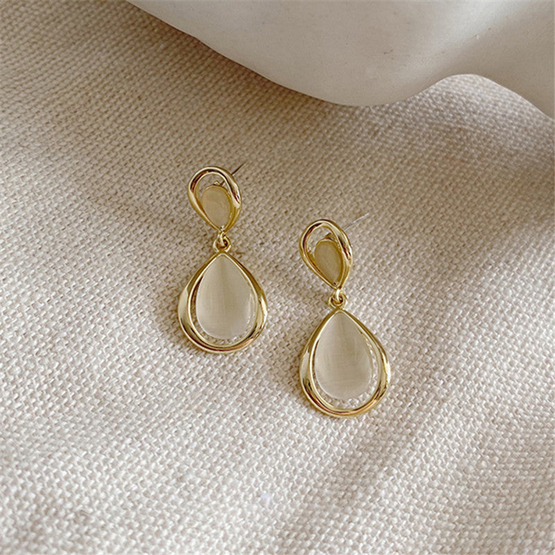 Water Drop Opal Pendant Earrings