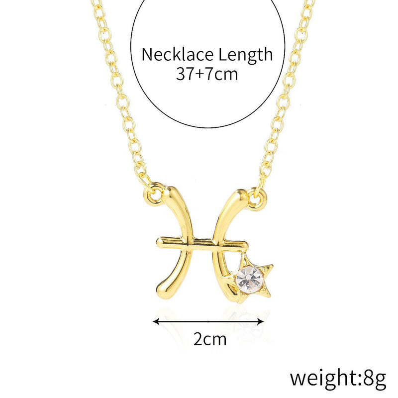 Custom 12 Zodiac Necklace Horoscope Necklace