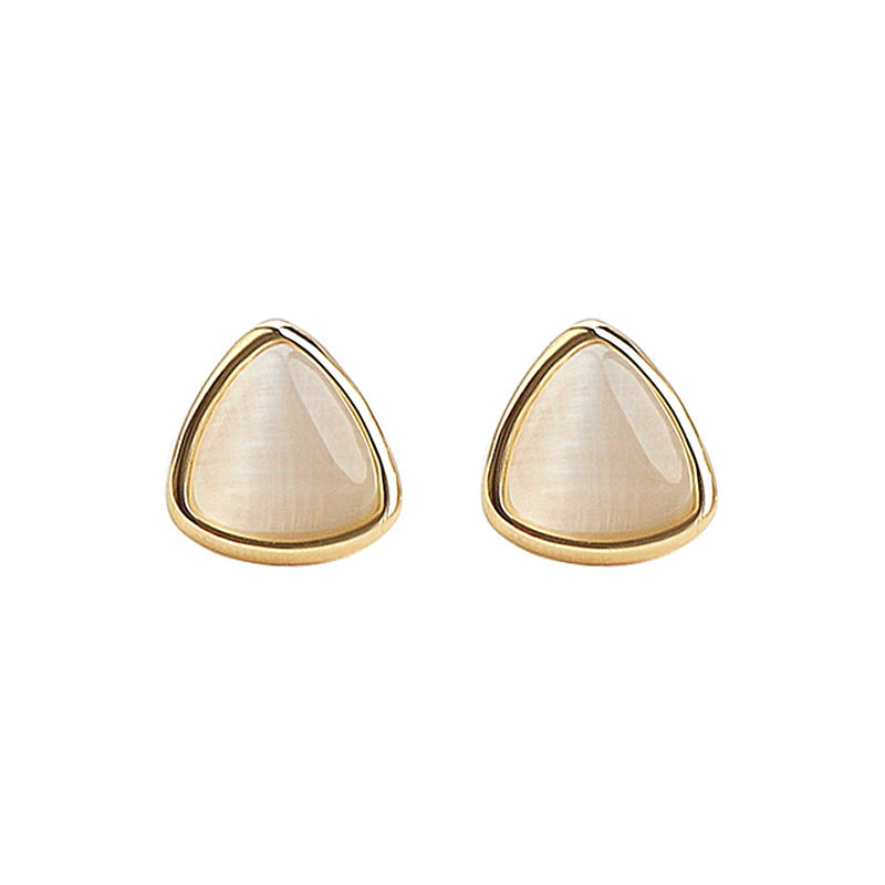 Irregular Geometric Opal triangle Earrings