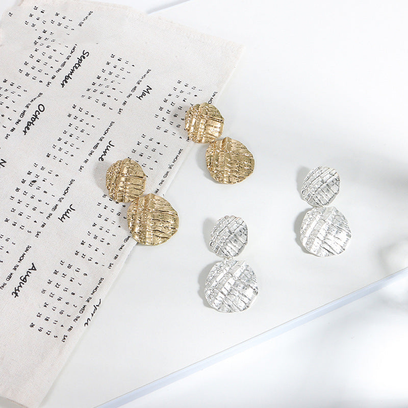 Metallic Chunky Round Earrings