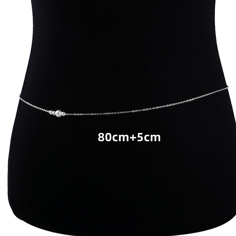 Beach Pearl Simple Women Waist Belly Sexy Fashion Jewelry Body Chain