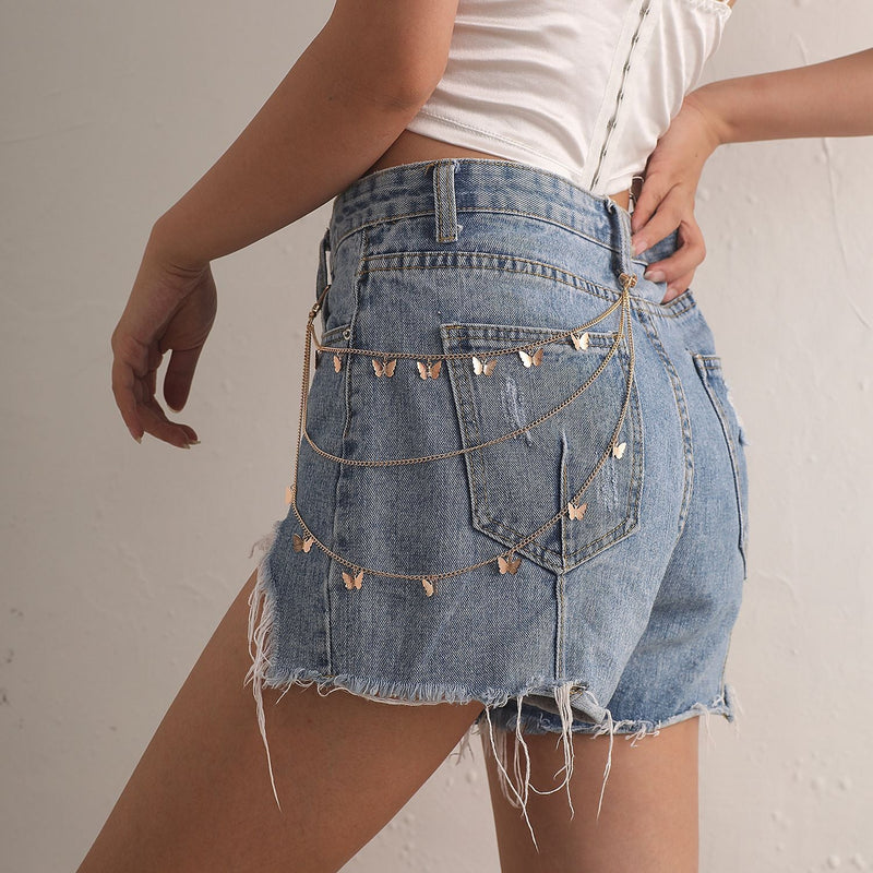 Punk Street Butterfly Belt Waist Chain