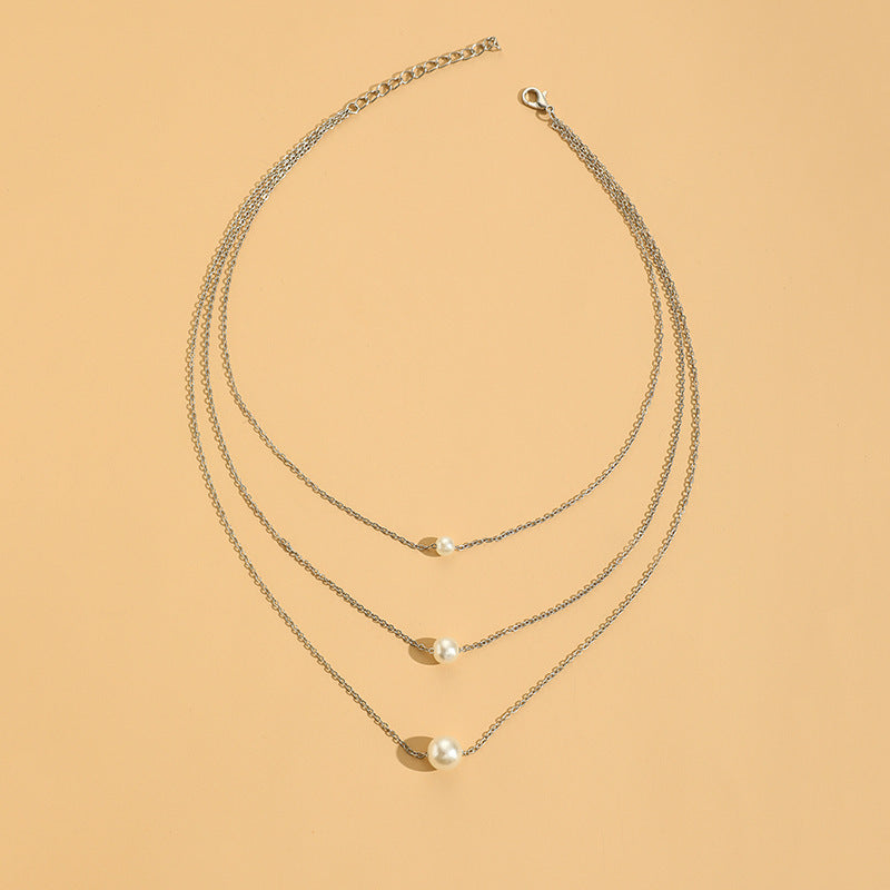 Simple Pearl Necklace Multi-layer Fashion Layer Chain