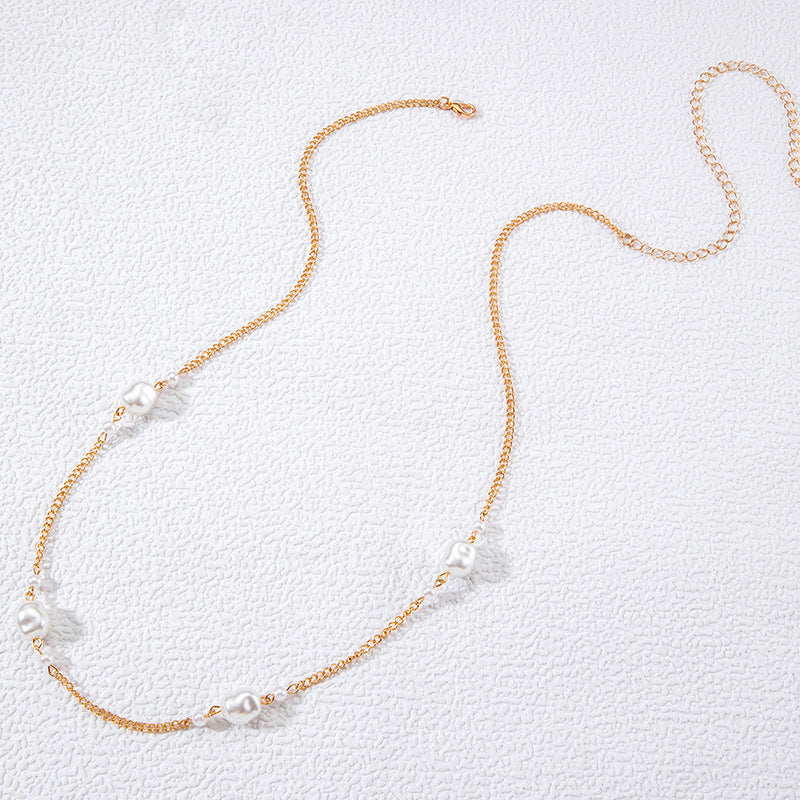 Retro Pearl Round Beaded Body Chain for Women