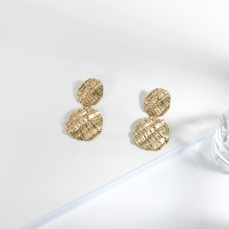Metallic Chunky Round Earrings