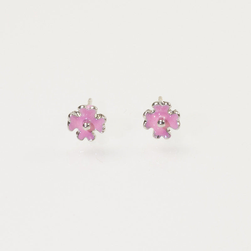 Enamel Flower Stud Earring