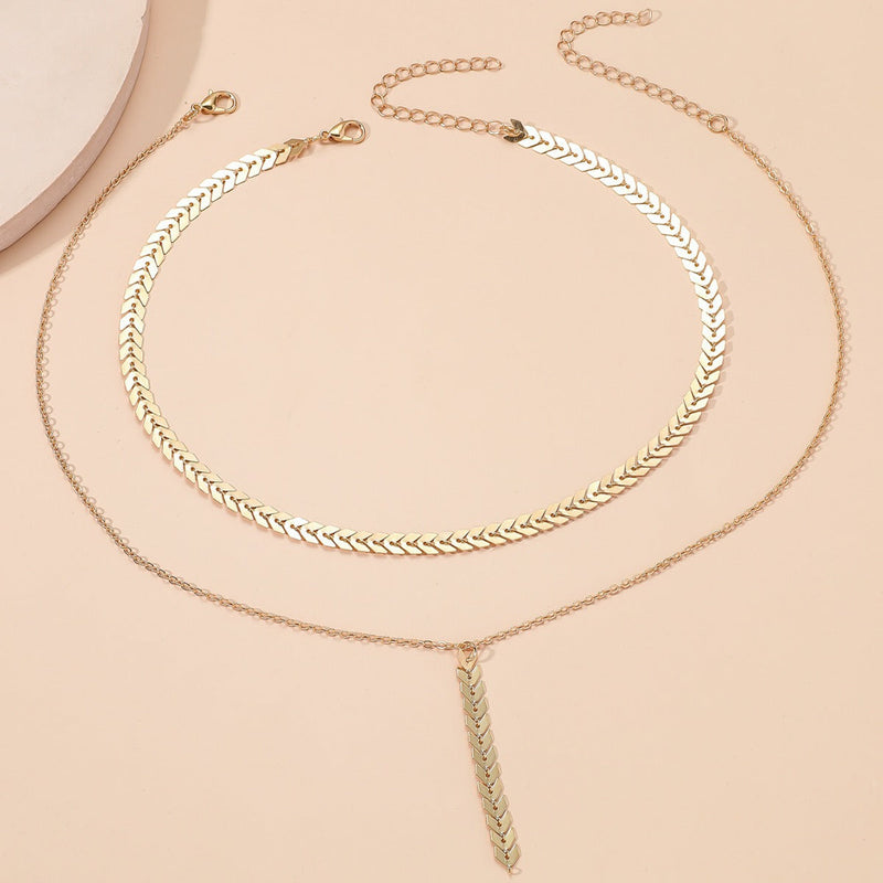 Wheat Chain Choker Layer Necklace