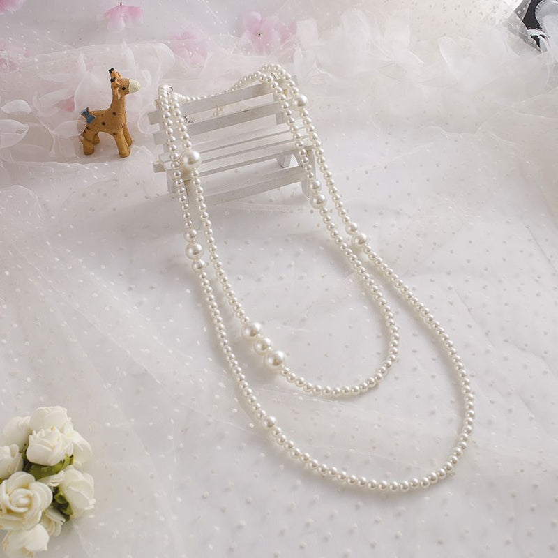 Vintage Simple Sweater Chain Classic Style Long Pearl Necklace