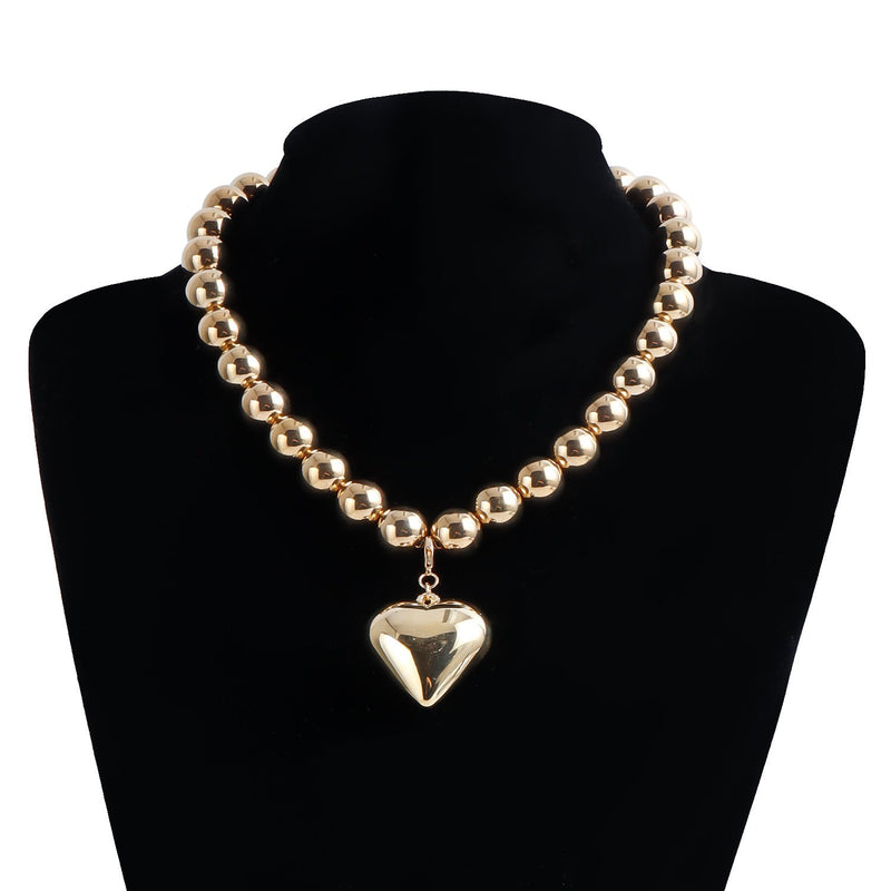 Heart Pendant Beaded Necklace