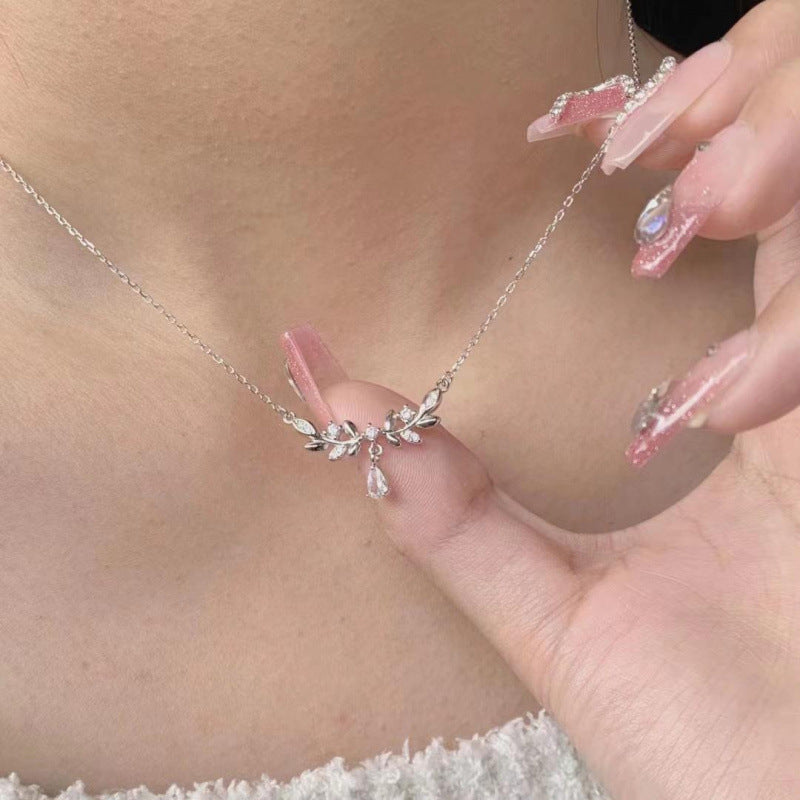 Wheat Drop Pendant Chain Necklace