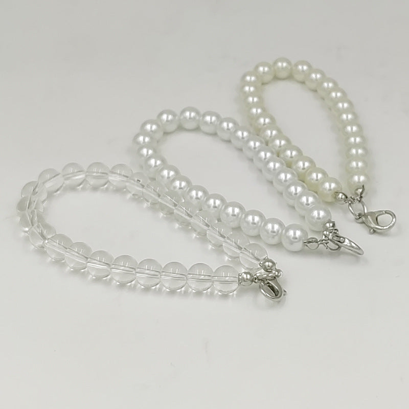 Pearl Mobile Phone Metal Snap Hook Key Chain Phone Charm Strap