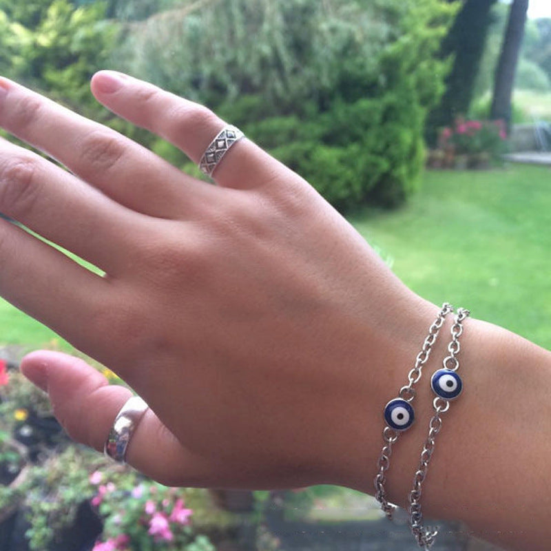 Evil Blue Eye Chain Bracelet