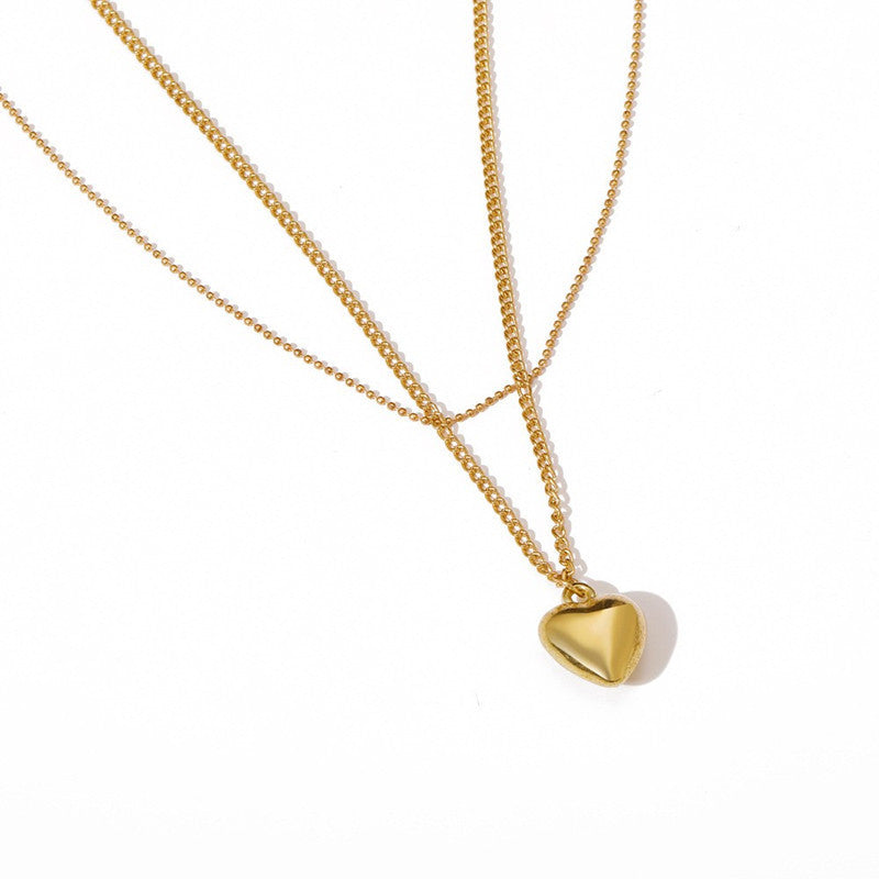 Multi-layer Chain Heart Necklace