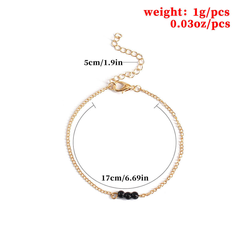 Black Bead Bracelet for Women