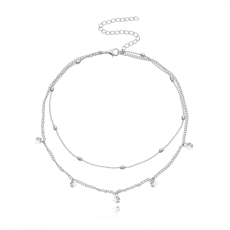 Small Crystal Stone Beads Chain Necklace