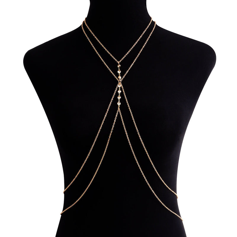 Sexy Cross Chest Chain Exaggerated Beach Casual Full Body Chain