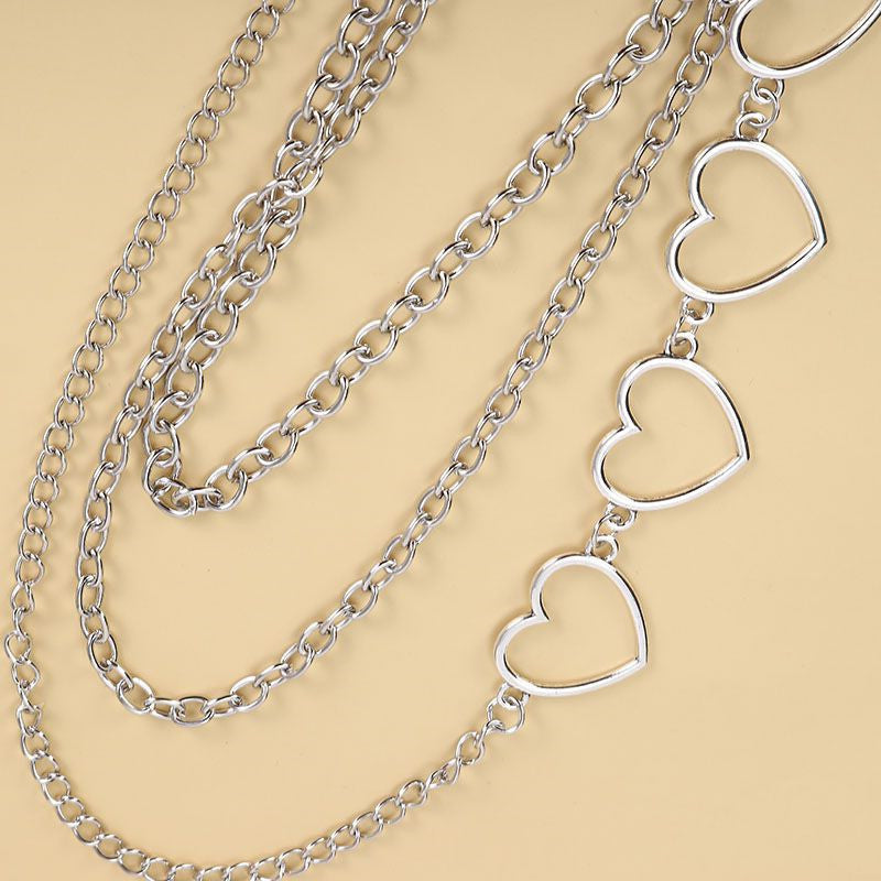 Hip Cool Metal Love Multi-layer Waist Chain