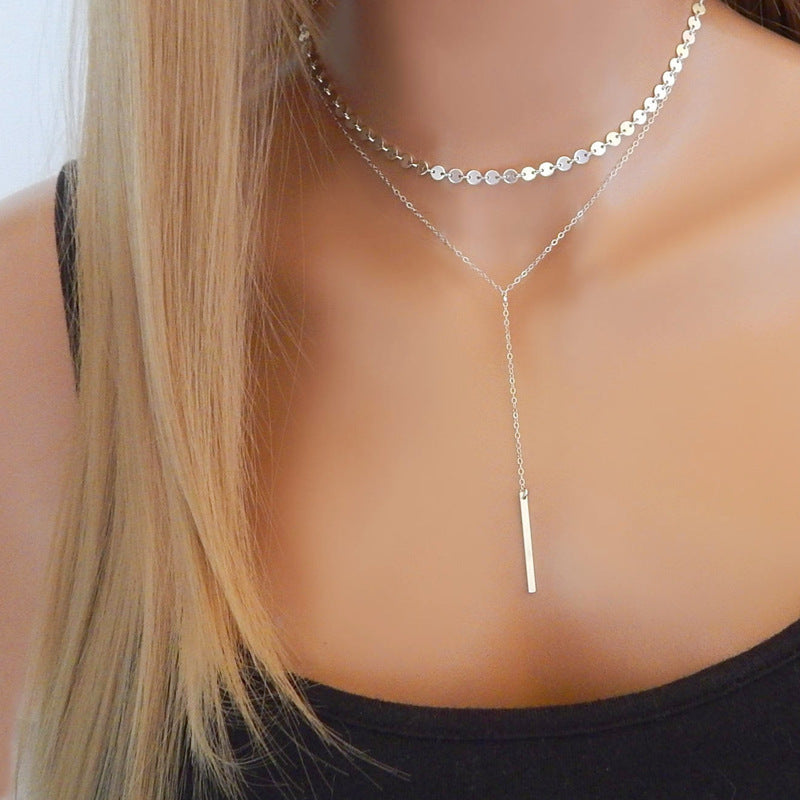 Sexy Multi-layer Sequined Necklace Tassel Chain