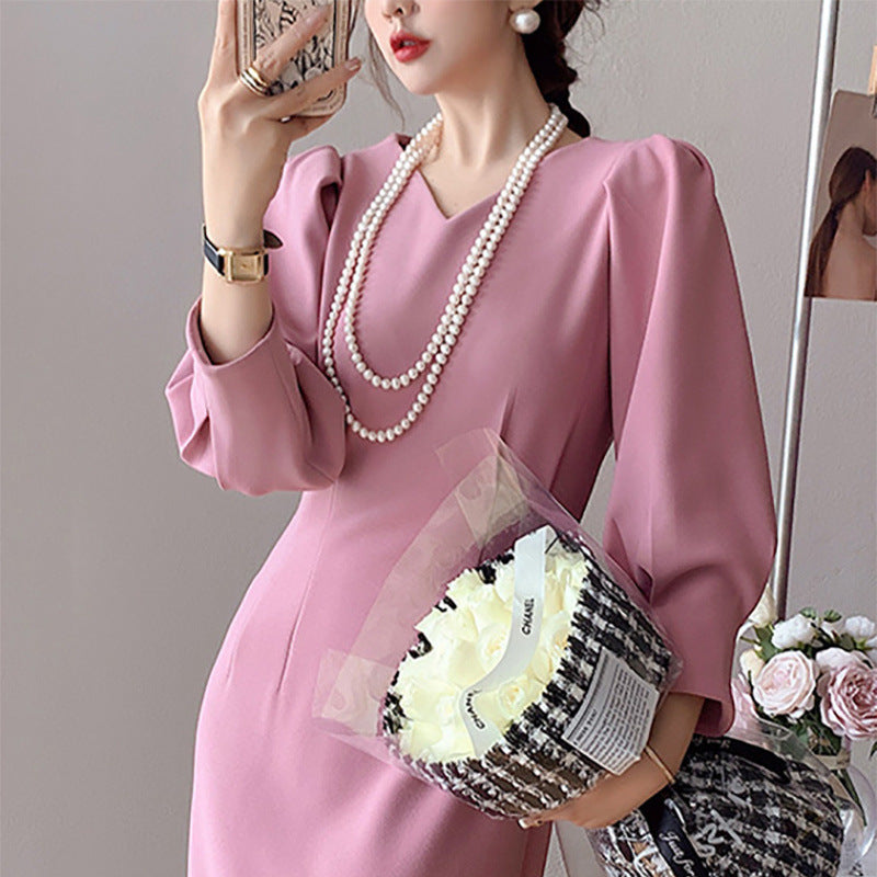 Glass Pearls Necklace Retro Pearls Long Necklace Chain for Party