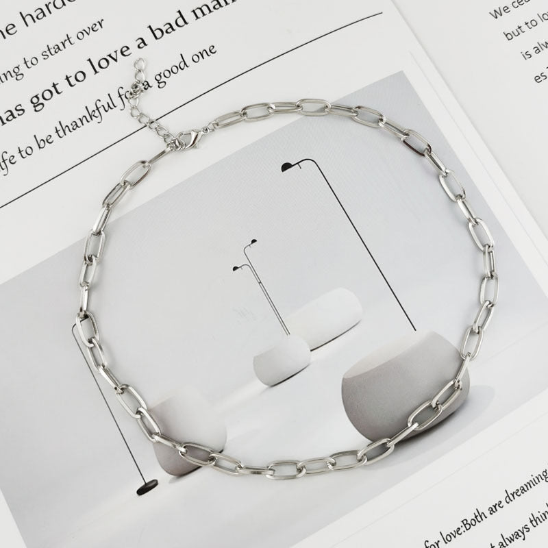 Dainty Paper clip Link Chain Necklace Bracelet
