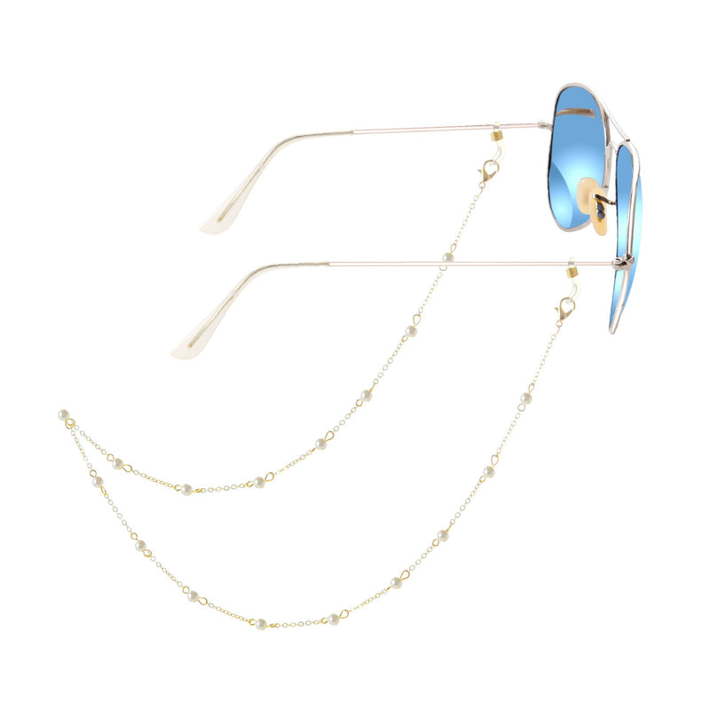 Simple Pearl Metal Chain Hanging Neck Glasses Rope